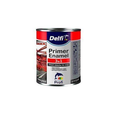 Грунт-емаль по іржі 3в1 Delfi жовта 2,8 кг 000293 фото