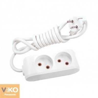 Подовжувач 2-й/5 м без заземлення Viko 90112205 001006 фото