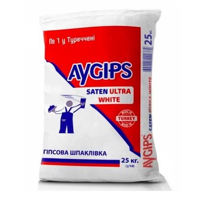 Шпаклівка гіпсова фінішна Saten Aygips Туреччина 25 кг 001014 фото