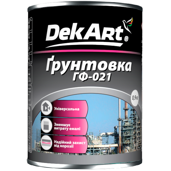 Грунт ГФ-021 DekArt сіра 0,9 кг 000252 фото