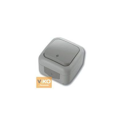 Вимикач 1-й прохідний сірий IP54 Viko Palmiye 90555504 000960 фото